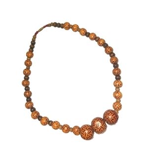 African style wooden bead necklace